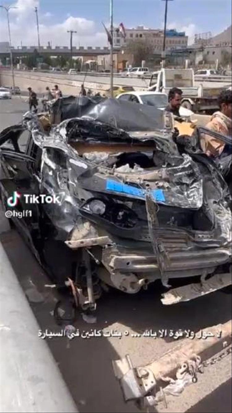 في قلب العاصمة صنعاء .. حادث مروري مروع يودي بحياة أم وابنتها ” صورة مروعة ” 