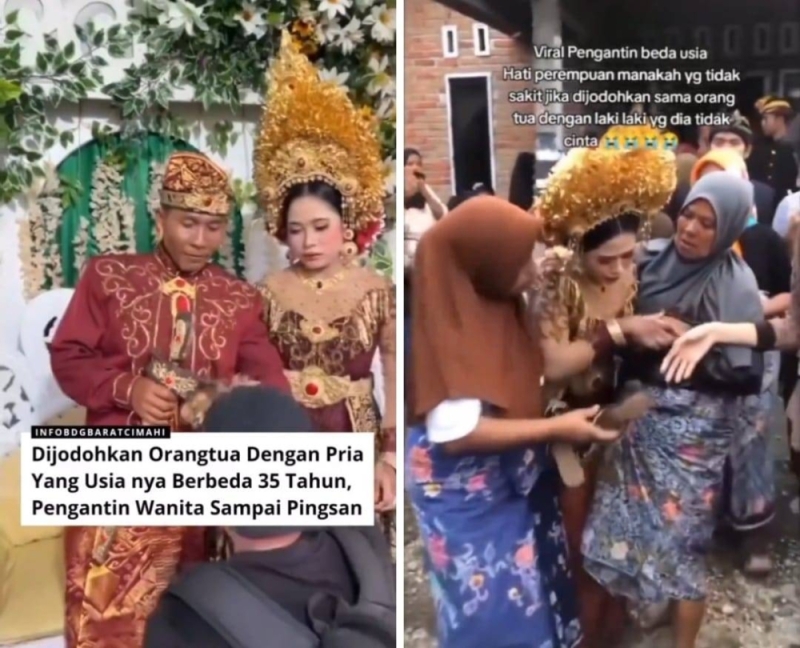 شاهد: عروس إندونيسية تصاب بالإغماء في حفل زفافها بسبب العريس